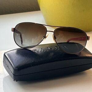 Brown Ralph Lauren Aviator Sunglasses with Black Case